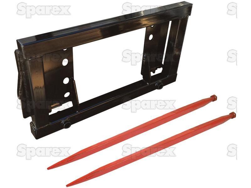 Bobcat/Skid Steer Bale Frame - 2 x M28 x 1100mm Conus 2 Tines (SHW Brand)