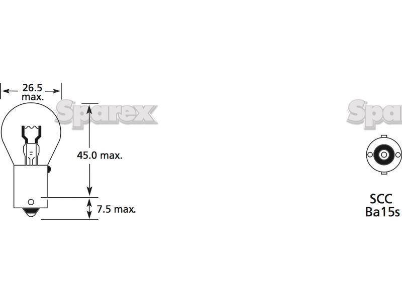 Halogen Side | Indicator Bulb, 12V, 21W, BA15s Base Case IH, Lucas