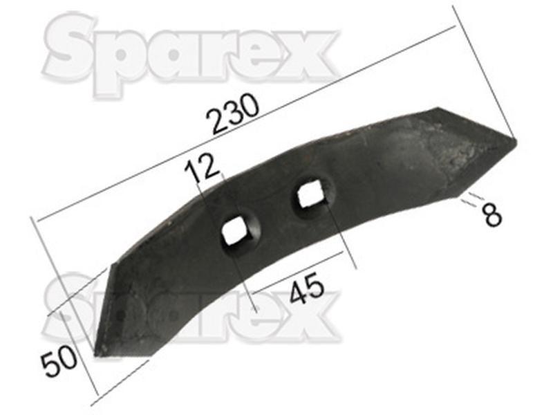 Reversible point 230x50x8mm Hole centres 45mm for Universal