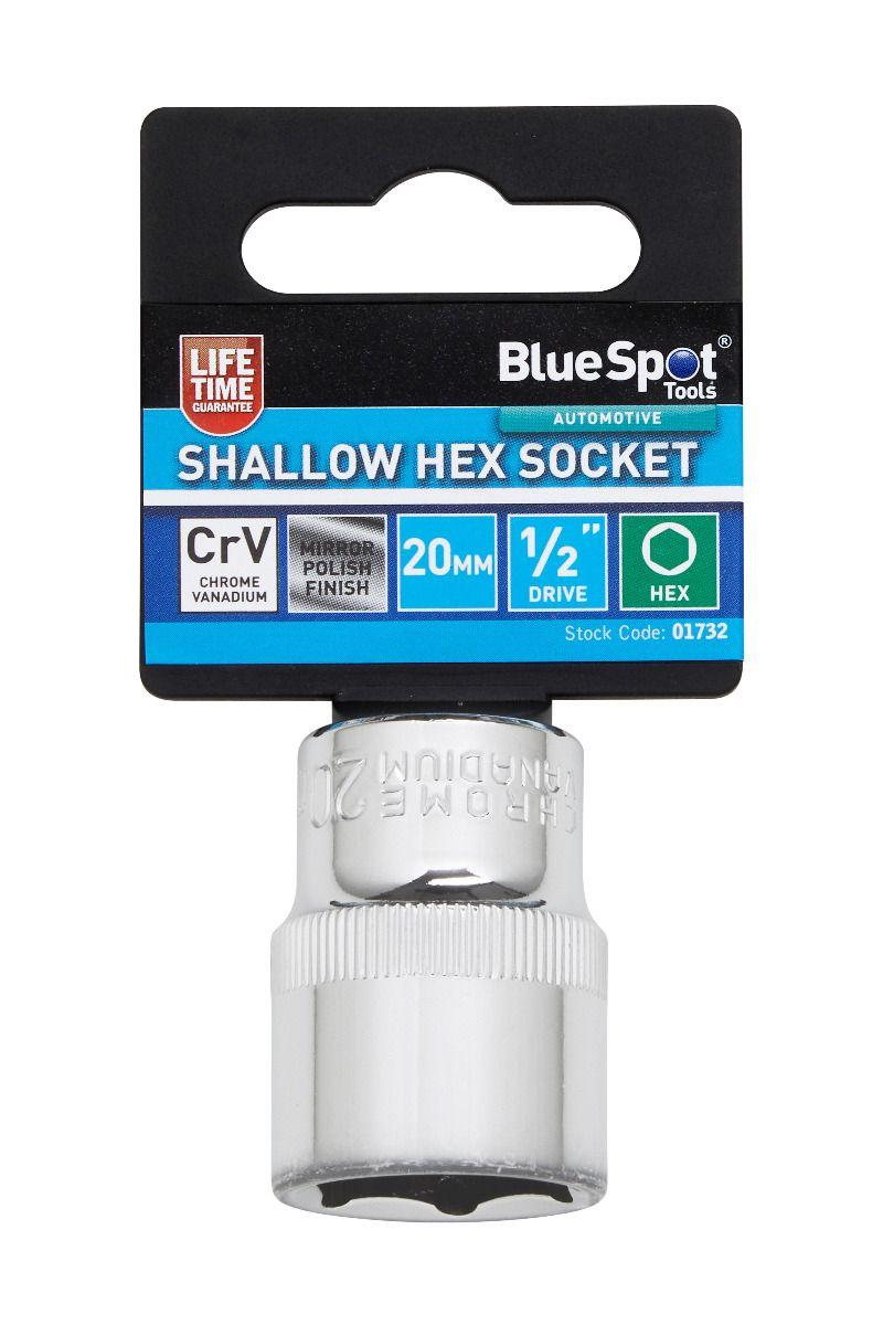 Blue Spot Tools Individual 20mm 1/2" Shallow Hex Socket