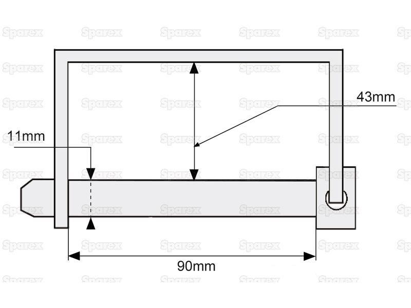 Shaft Locking Pin, Pin Ø11mm x 90mm ( )