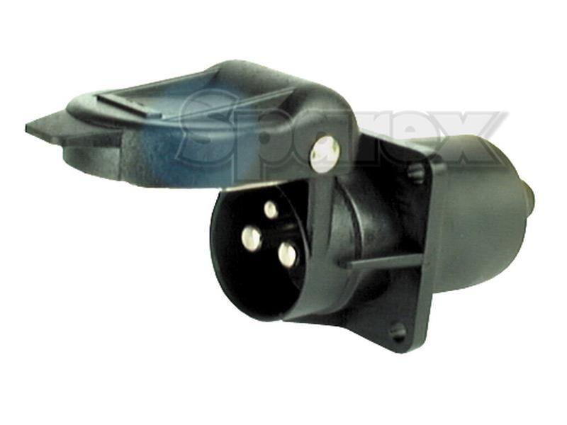 3 Pin Auxiliary Socket with 4 Bolt Fixing Male Pin (Plastic) for Case IH 5150 (Maxxum Series)