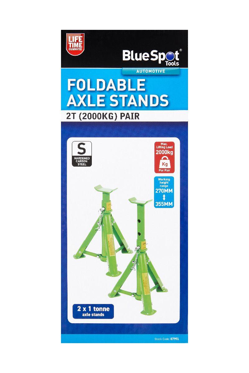 Blue Spot Tools 2T (2000KG) Pair Foldable Axle Stands