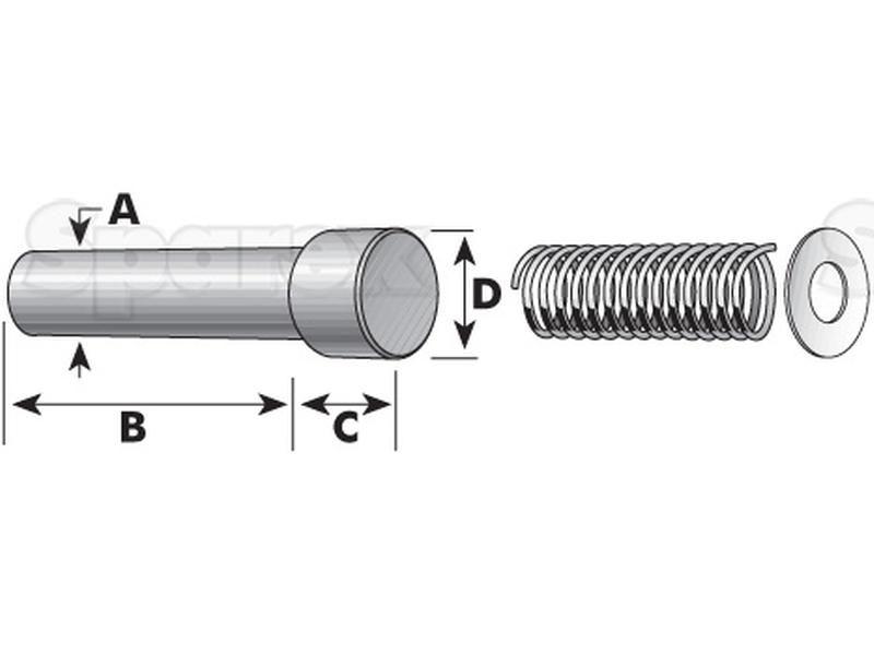 PTO Yoke Pin - Pin Ø:8mm