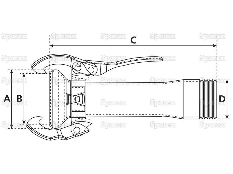 Coupling with Threaded End - Female 4'' (108mm) x 4'' (Galvanised)