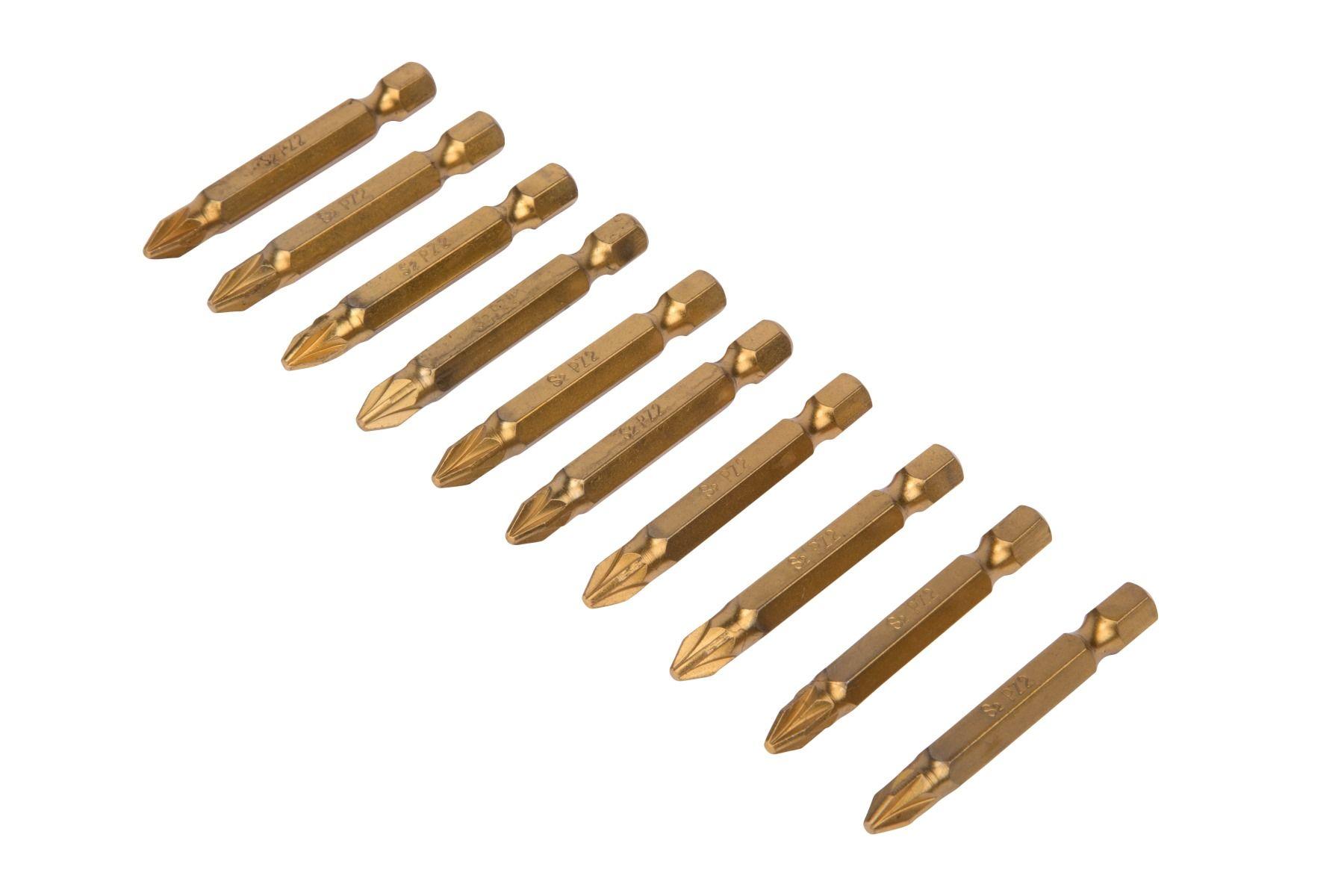 Blue Spot Tools 10 PCE 50mm Titanium Coated Pozi Power Bit Set