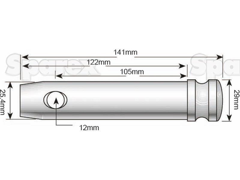 Top link pin 25x105mm Cat. 2 Lely, Zetor