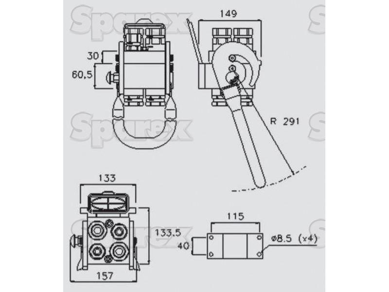 Faster Multiport Coupling - 4 Ports 1/2 & 3/4'' Body x 1/2 & 3/4'' BSP Female Thread (Fixed Part) Faster S.p.A (2P510-4-A F C, 2P5104AFC, 2P510-4-AFC)
