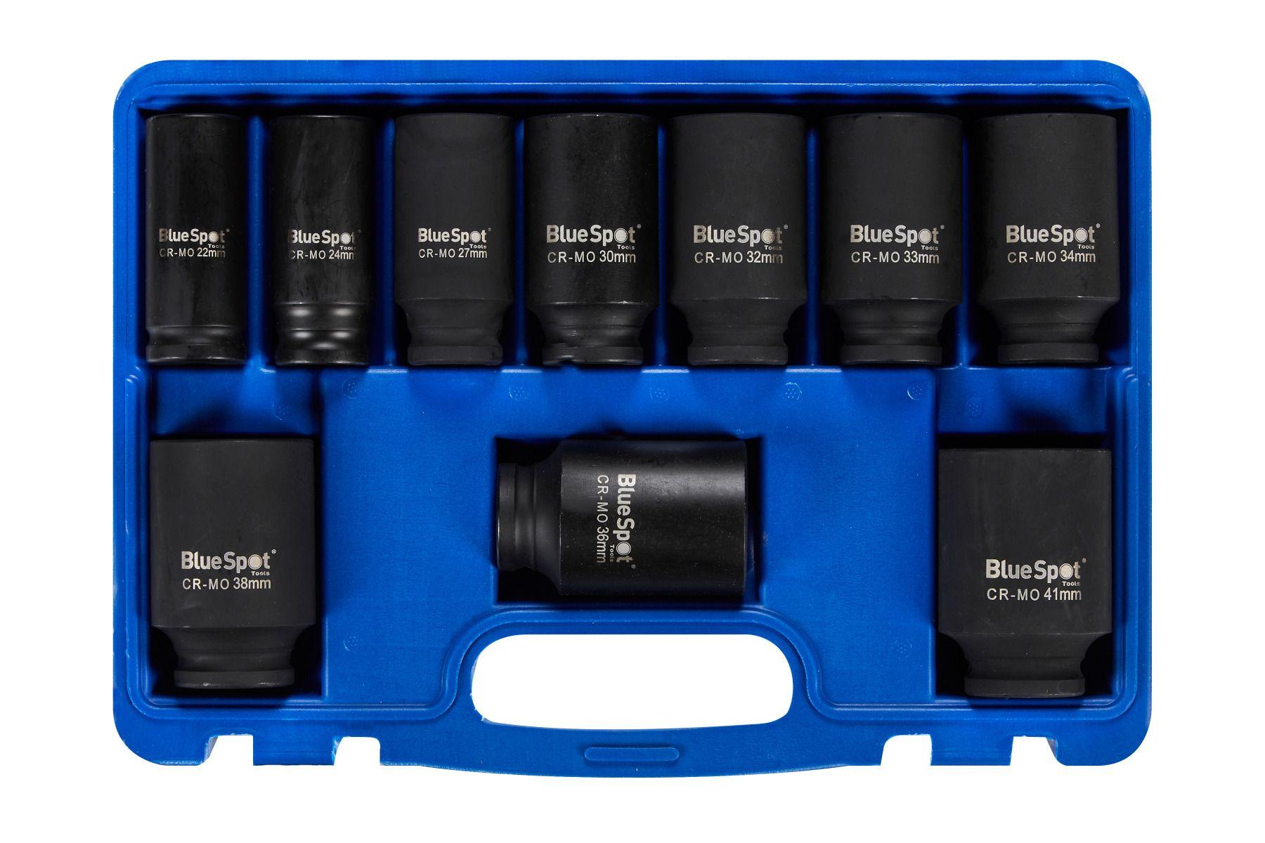 Blue Spot Tools 10 PCE 1/2" Metric Deep Impact Sockets (22mm-41mm)