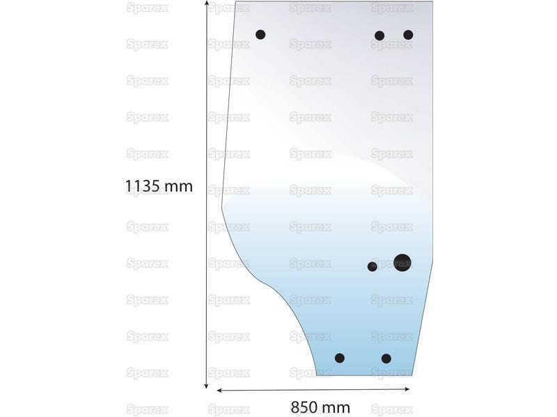 Door Glass RH for Case IH