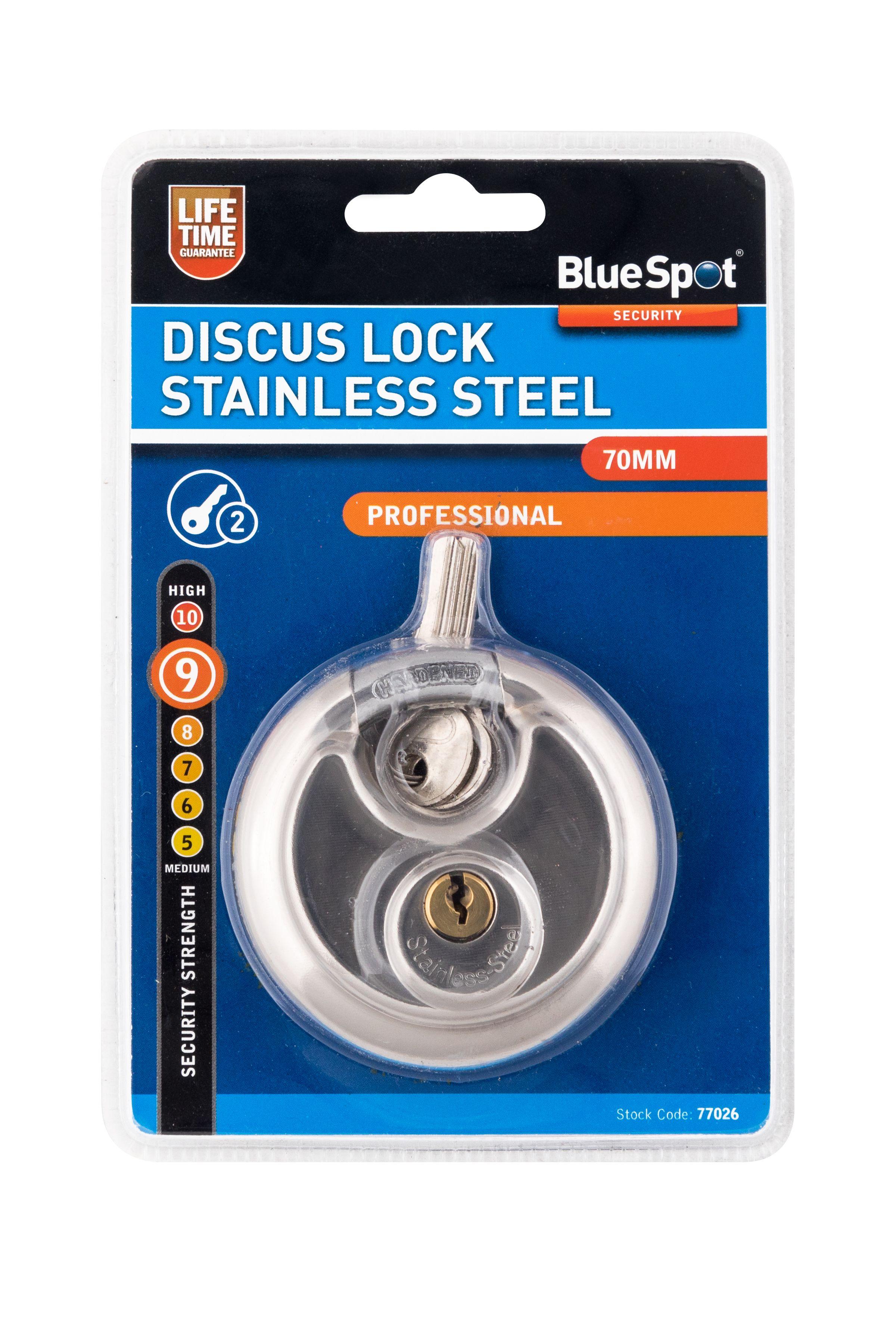 Blue Spot Tools 70mm Discus Lock Stainless Steel