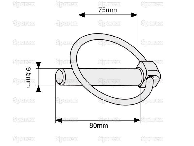 Round Linch Pin, Pin Ø9.5mm x 80mm ( )