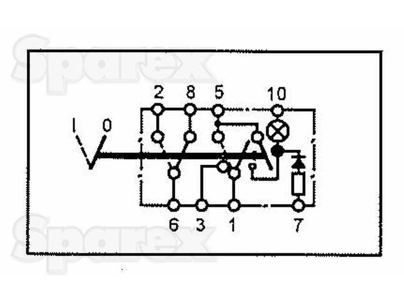 Rocker Switch - Hazard, 2 Position (On/Off) for Valmet & Valtra T170 (T Series)