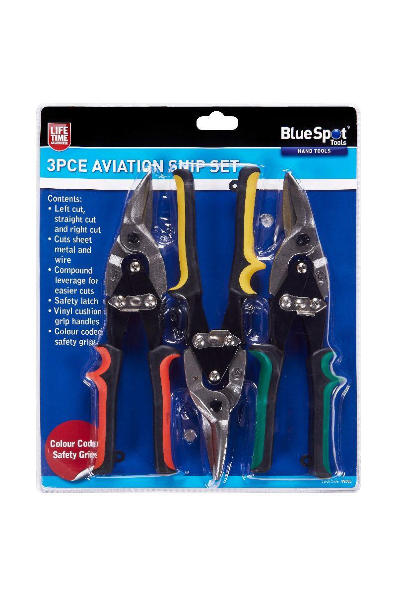 Blue Spot Tools 3 PCE 250mm (10") Aviation Cutting Snips Set