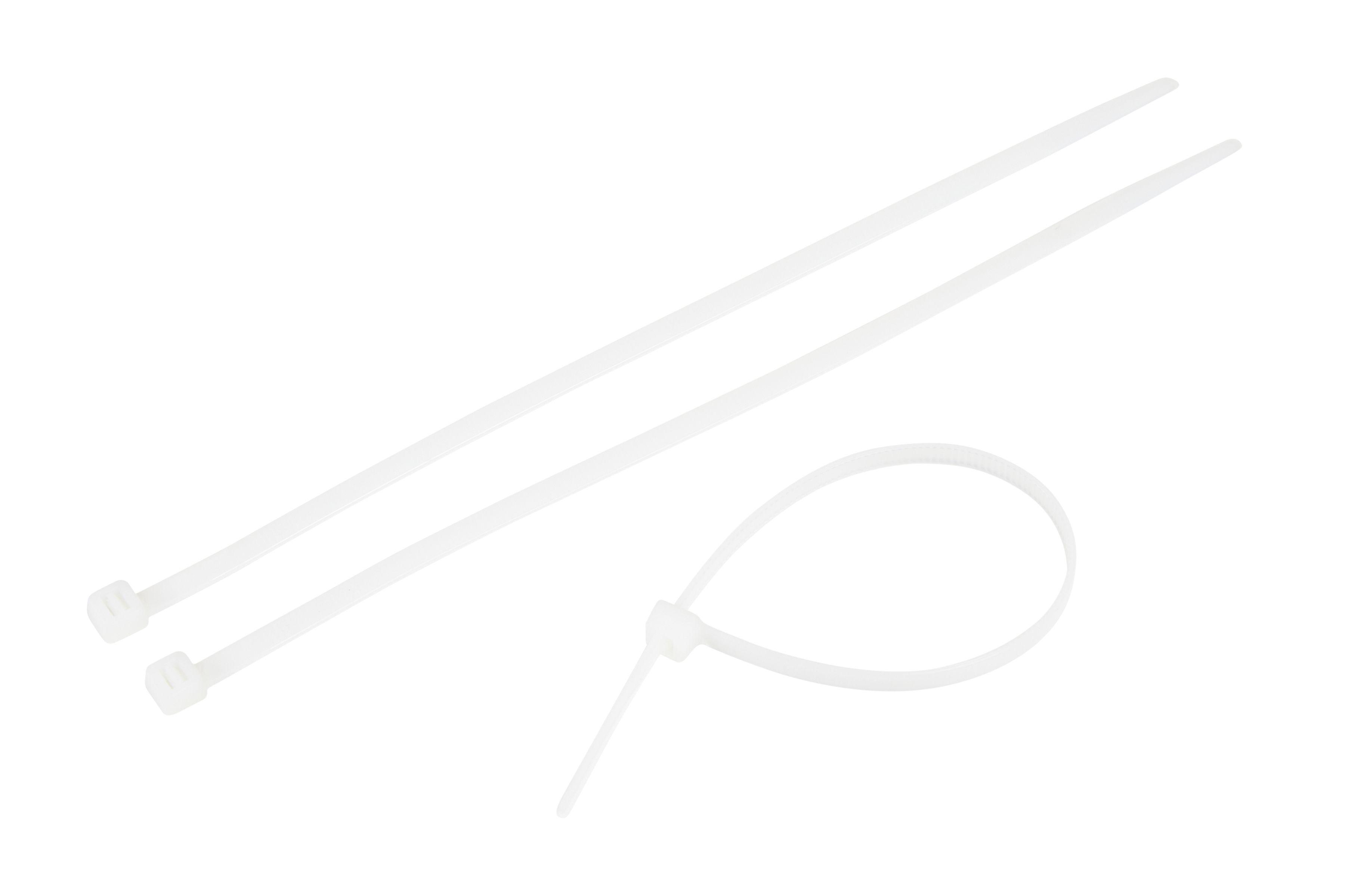 Blue Spot Tools 100 PCE 4.8mm X 200mm White Cable Ties