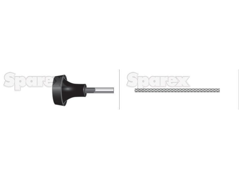 Engine Stop Cable - Length: 1425mm, Outer cable length: 1213mm. for Ford New Holland 4610 (10 Series)