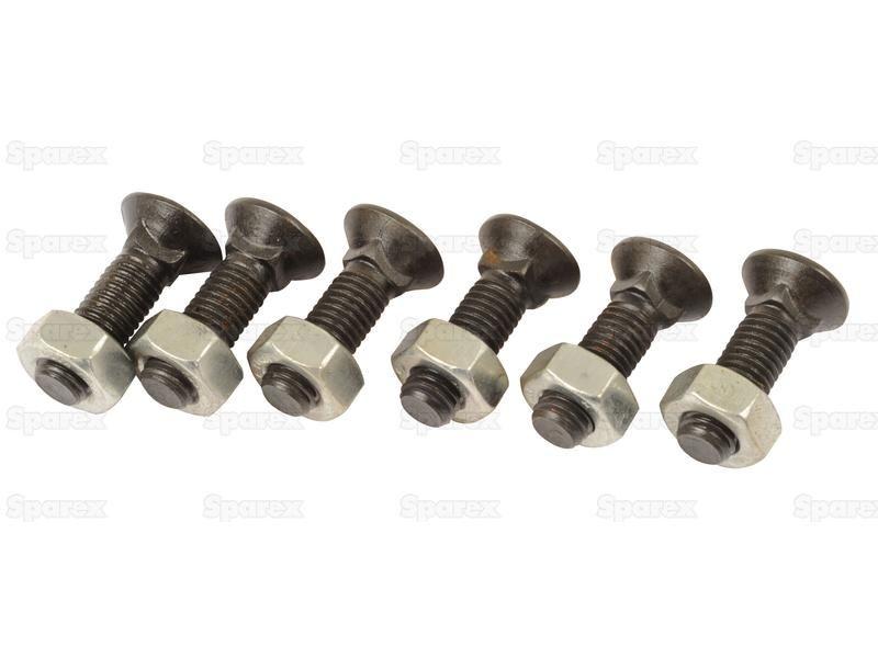 Round Countersunk Square Hex Bolt & Nut (TFCC), Replacement for Lemken