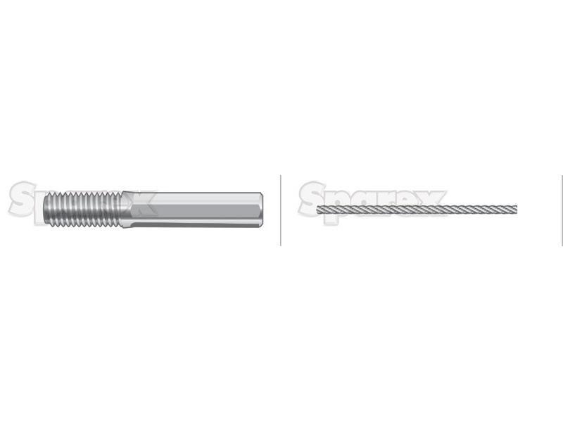 Foot Throttle Cable - Length: 1030mm, Outer cable length: 914mm. for Case IH 385 (85 Series)