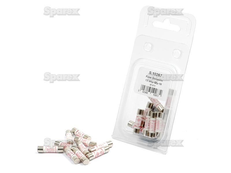Domestic Fuse, 13 Amps, 240V, 10 pcs. Agripak
