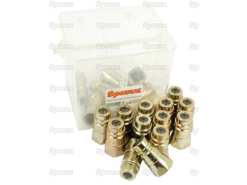 Sparex Quick Release Hydraulic Coupling Male 1/2'' Body x 1/2'' BSP Female Thread (Large Bucket 20 pcs.)