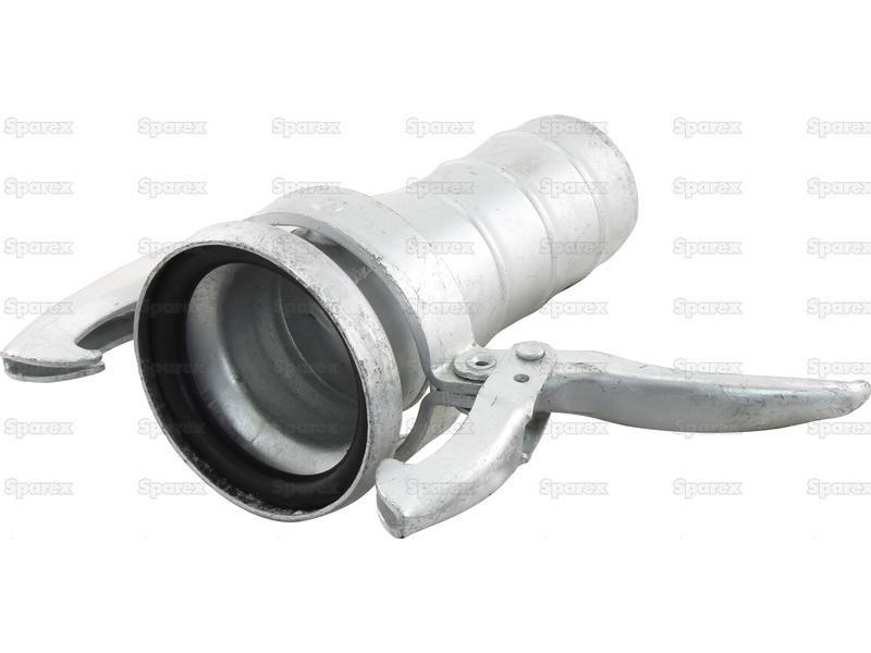 Coupling with hose end - Female 4'' (108mm) x4'' (102mm) (Galvanised)