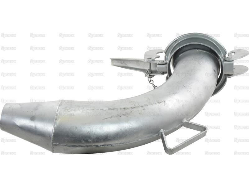 Male Coupling with 90° Galvanised Bend & Spreader Cone 5" Galvanised B | Bauer