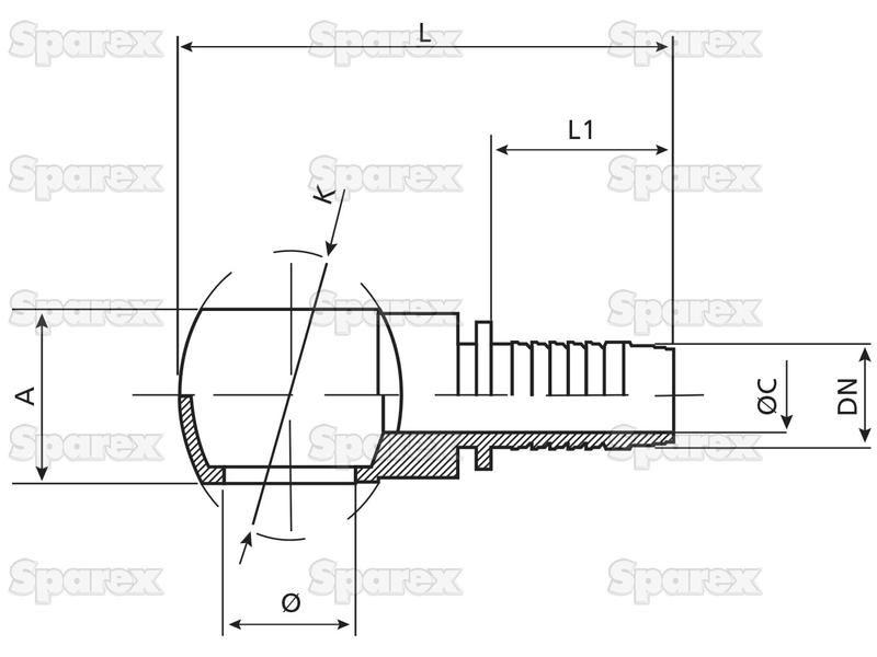 Dicsa Metric Banjo Hose Insert 5/16'' x M16 Ã˜