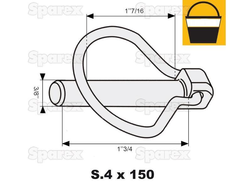 Pear Linch Pin, Pin Ø9mm x 44.5mm (150 pcs. Small Bucket)