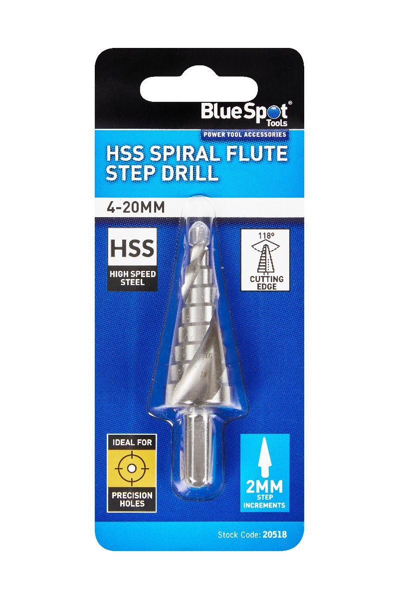 Blue Spot Tools HSS Spiral Flute Step Drill (4-20mm)