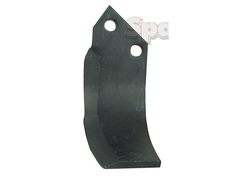 Rotavator Blade Curved RH 70x7mm Height: 187mm. Hole centres: 46mm. Hole Ø: 12.5mm. Replacement for Sovema for Sovema SPS