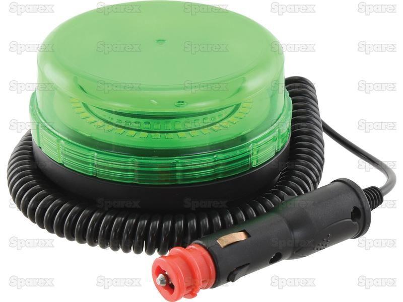 LED Rotating Beacon (Green), Interference: Class 3, Magnetic, 12/24V