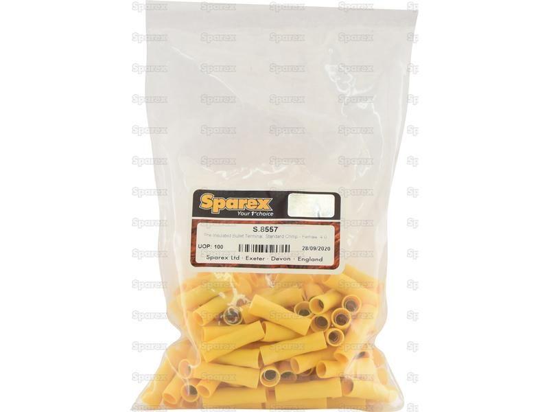 Pre Insulated Bullet Terminal, Standard Crimp - Female, 5.0mm, Yellow (4.0 - 6.0mm)