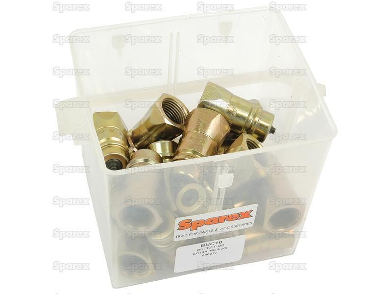 Sparex Quick Release Hydraulic Coupling Male 1/2'' Body x 1/2'' BSP Female Thread (Large Bucket 20 pcs.)