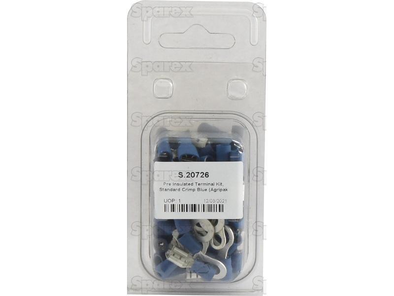 Pre Insulated Terminal Kit, Standard Crimp Blue (Agripak 80 pcs.)