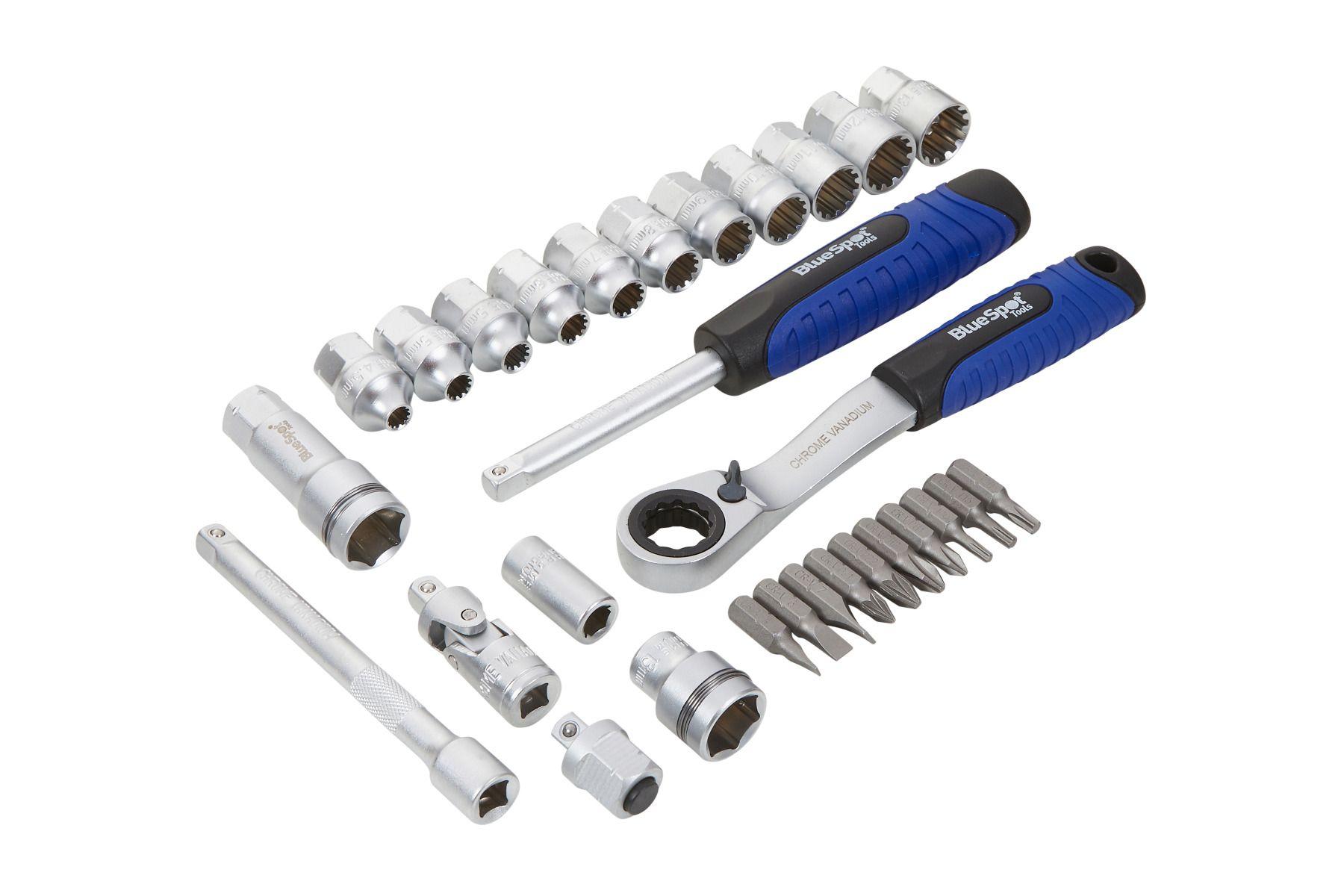 Blue Spot Tools 29 PCE 1/4" Multi Fit Go Through Socket Set (4.5-13mm)