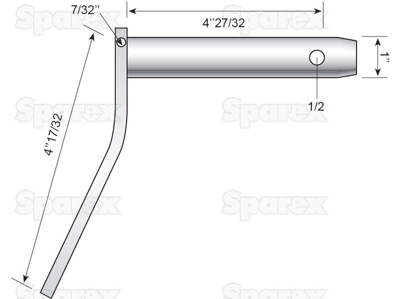 Top link pin - Double shear 25x123mm Cat.2