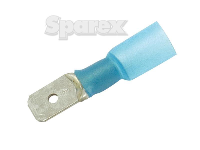 Heat Shrink Male Spade Terminal - Blue ( - )