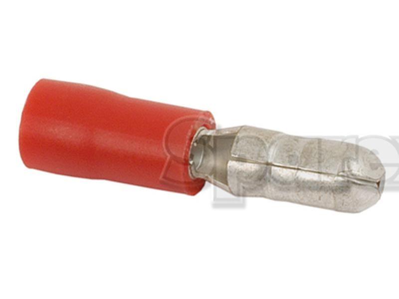 Pre Insulated Bullet Terminal, Standard Crimp - Male, 4.0mm, Red (0.5 - 1.5mm)