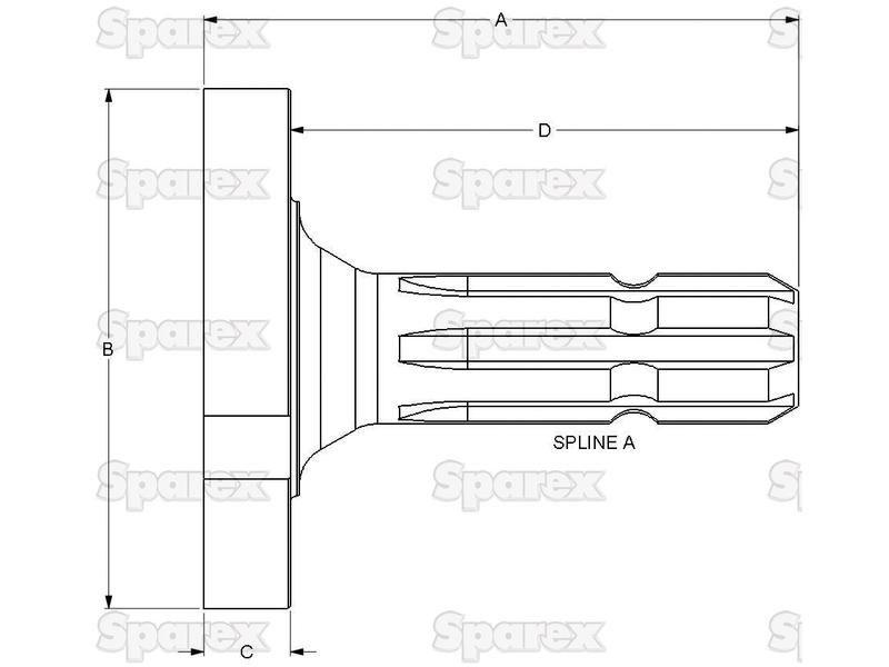 Transmission PTO Output Shaft for Massey Ferguson
