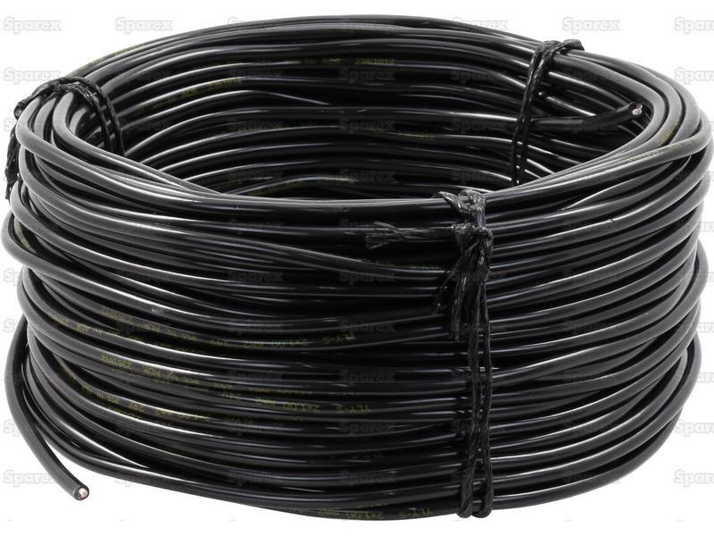 Electrical Cable - 2 Core, 1mm°² Cable, Black (Length: 50M), ()