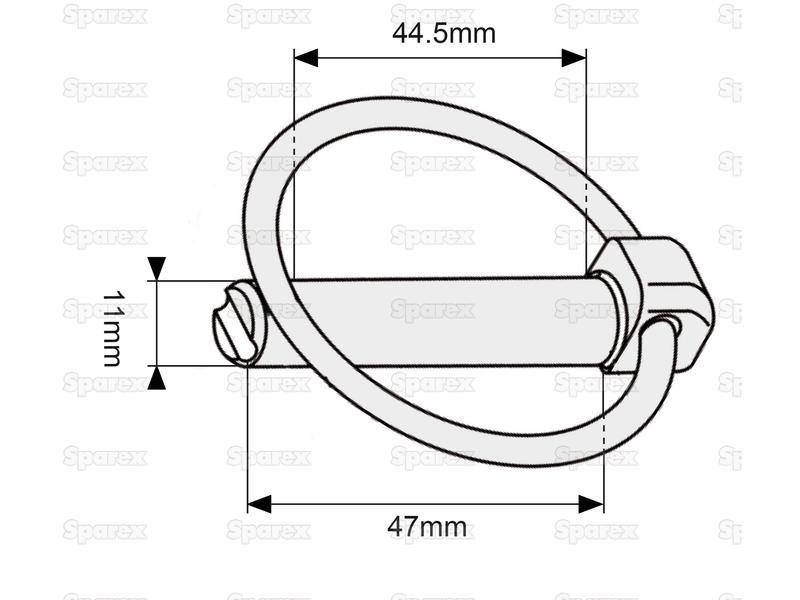 Round Linch Pin, Pin Ø11mm x 47mm ( )