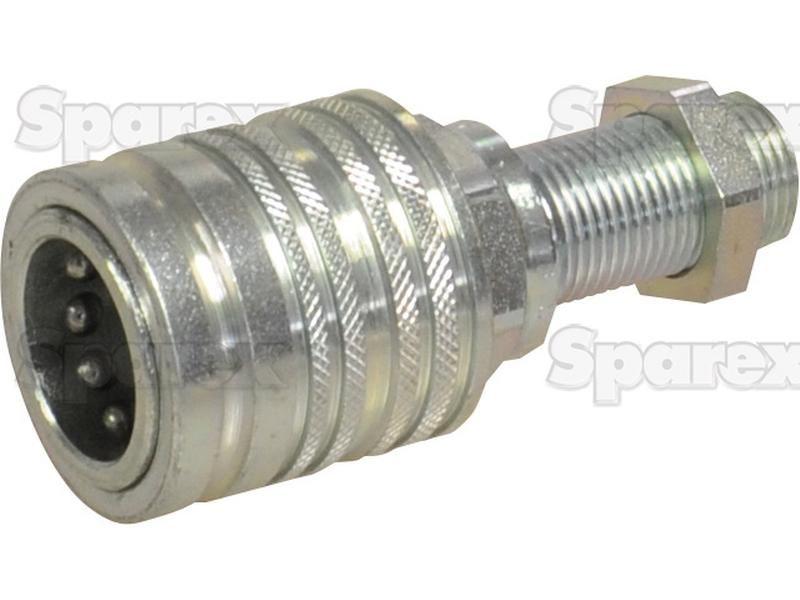 Faster Quick Release Hydraulic Coupling Female 1/2'' Body x M18 x 1.50 Metric Male Bulkhead Faster S.p.A (CPV085/1815 F, CPV085/1815F)