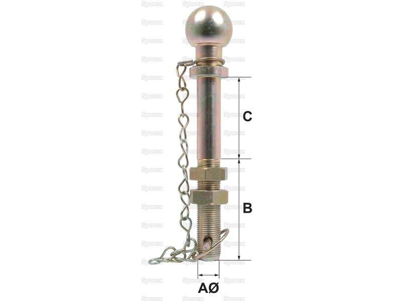 Ball Hitch Pin | Ball size 50mm, Max trailer weight: 2000kg