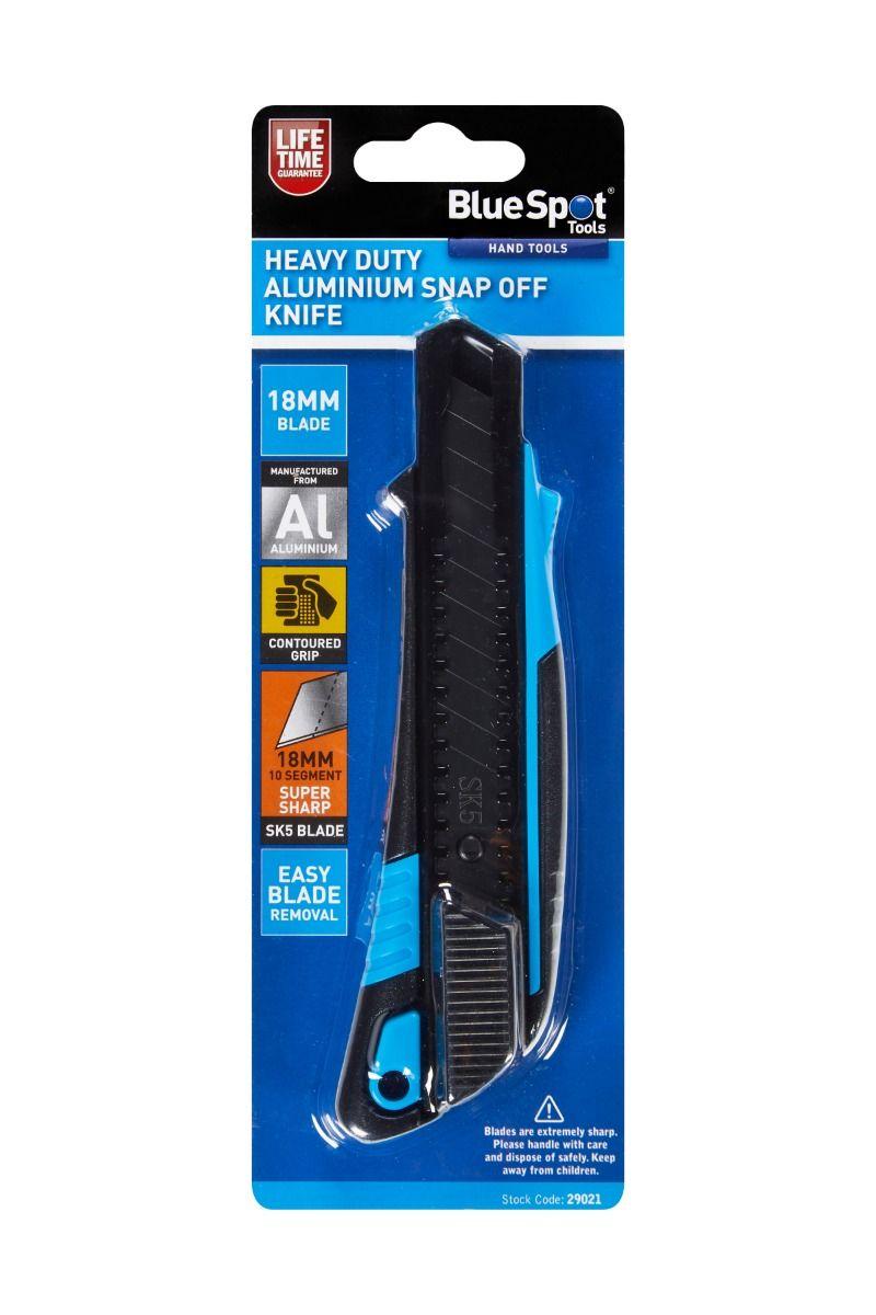 Blue Spot Tools Heavy Duty Aluminium Snap Off Knife 18mm Blade