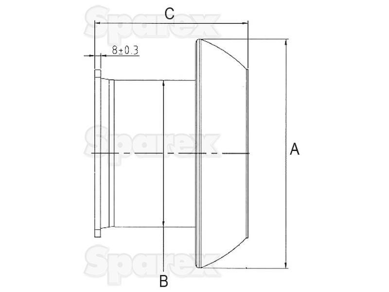 Coupling with Square Flange - Male 8'' (216mm) x (200mm) (Galvanised)