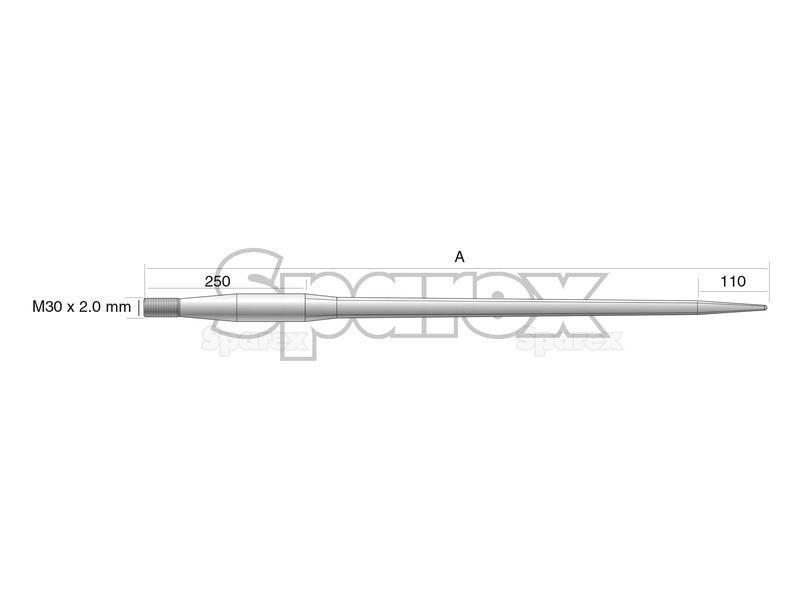 Straight Loader Tine | 1400mm for Kverneland (241163M30)
