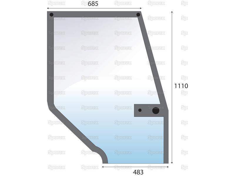 Door Glass RH for Case IH