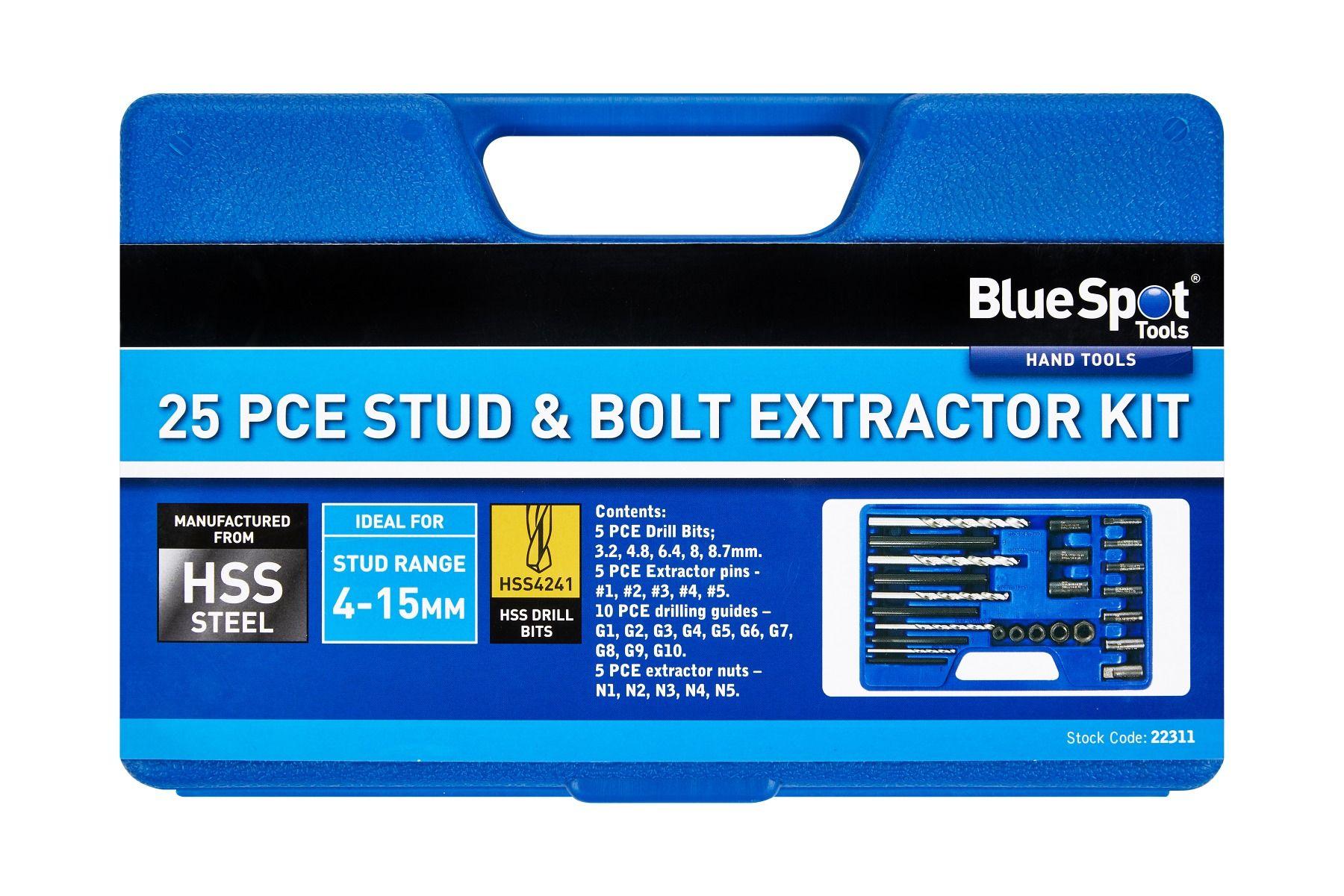 Blue Spot Tools 25 PCE Stud & Bolt Extractor Kit