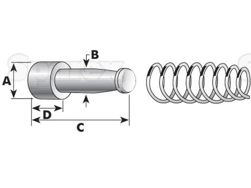 PTO Yoke Pin - Pin Ø:15.75mm Bondioli & Pavesi (403000011)