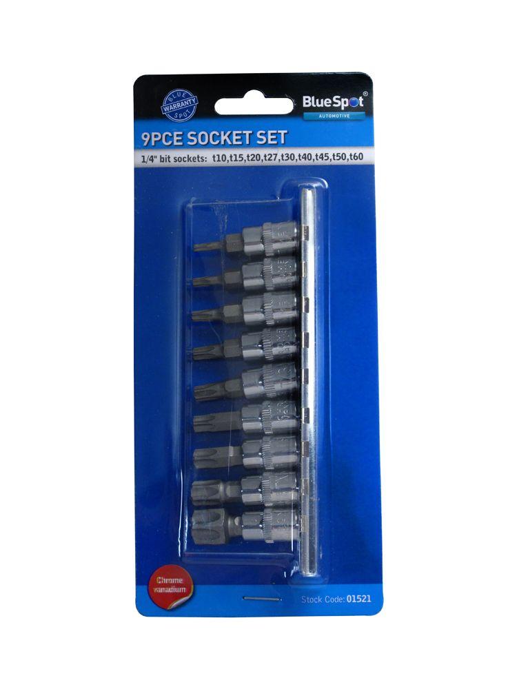 Blue Spot Tools 9 PCE 1/4" Torx Bit Socket Set (T10-T60)